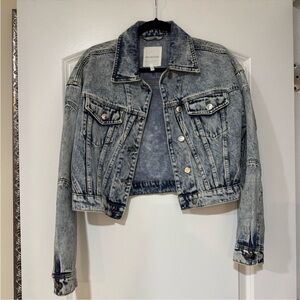 Avec Les Filles Washed Blue Jean Jacket